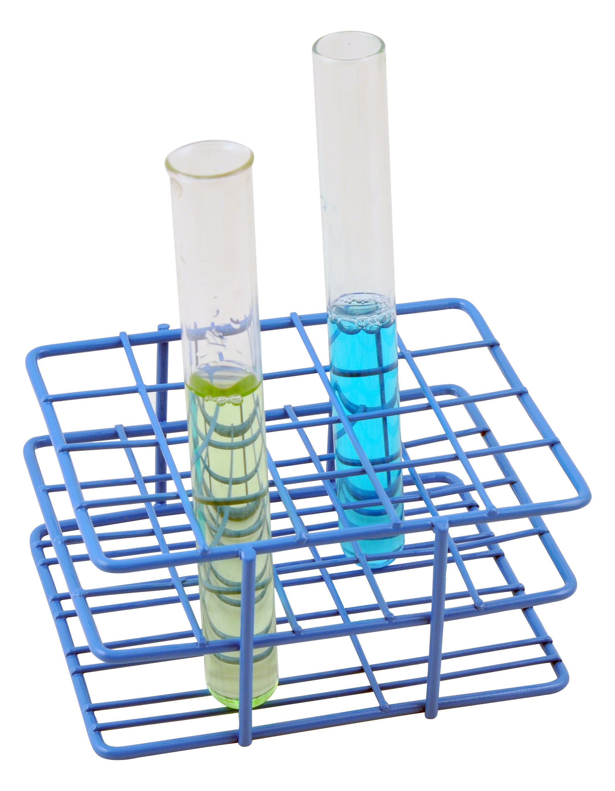 Blue Epoxy Coated Steel Wire Test Tube Rack, 20 Tubes (18-20mm), 4 X 5 Format