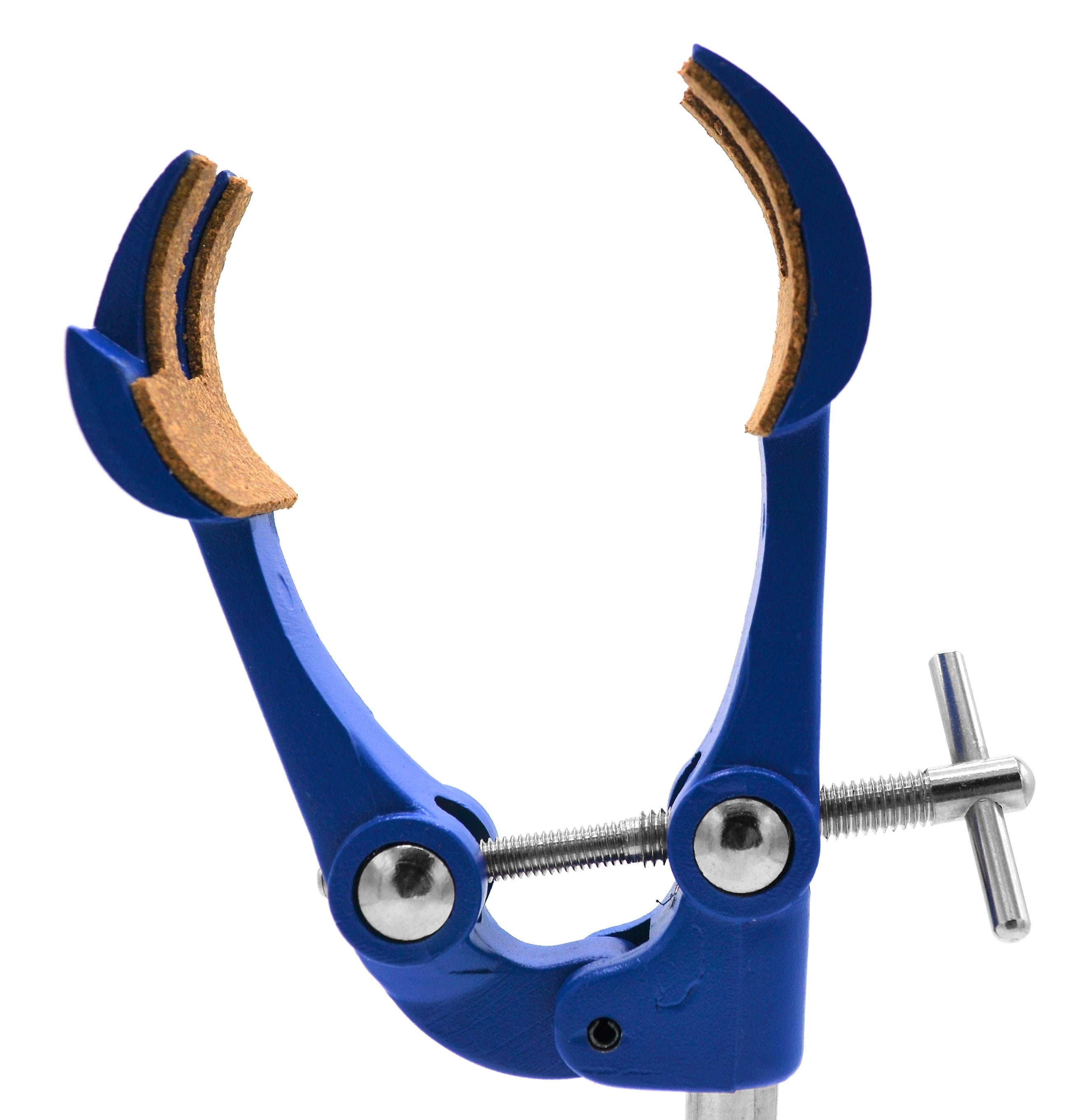 4 Finger Pronged, Cork Lined, Lab Clamp with Boss Head, 4.25" (10.8 cm) maximum clamp opening