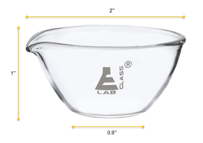 Flat Bottom Borosilicate Evaporating Dish With Spout, 15ml, Autoclavable