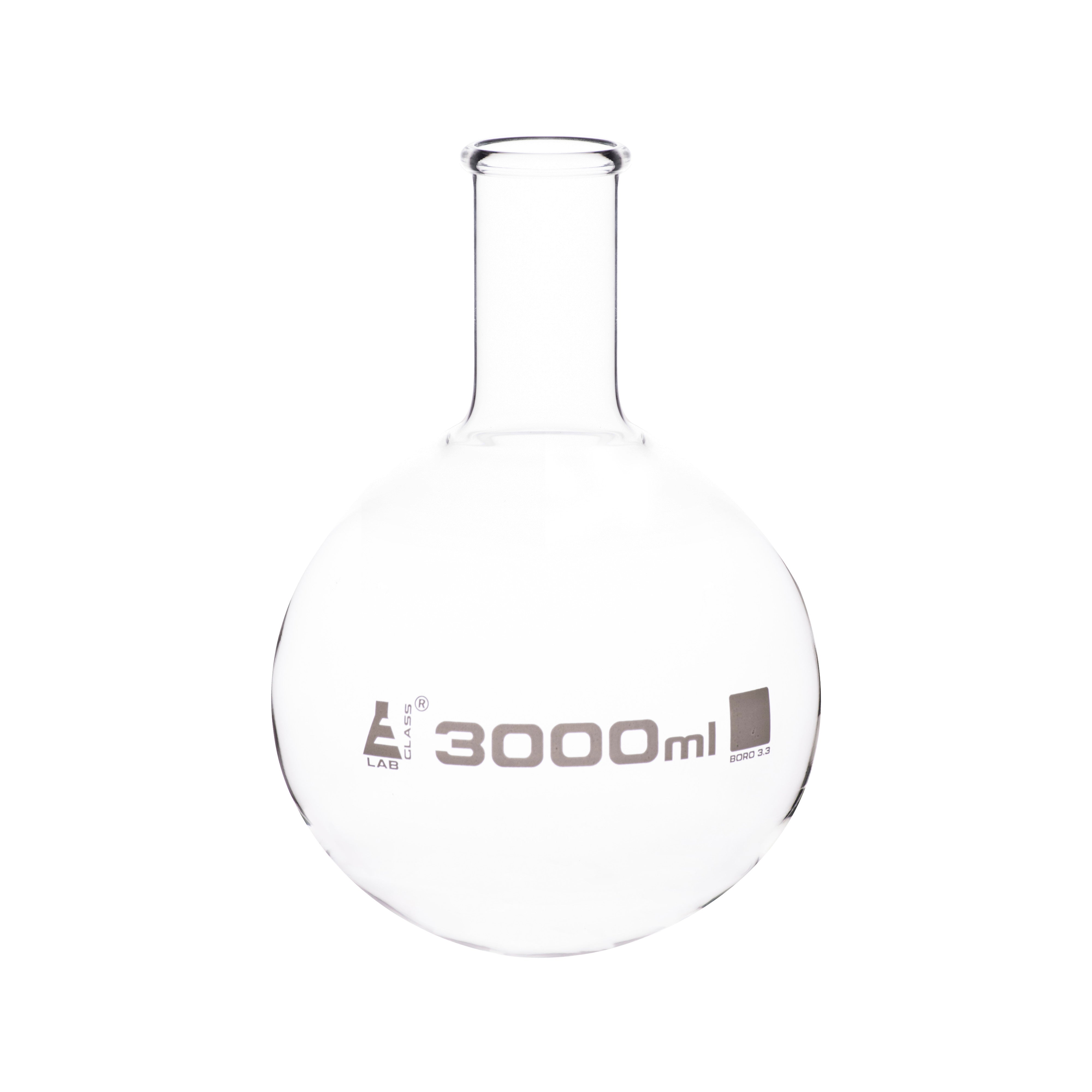 Borosilicate Glass Boiling Flask, 3 L, Round Bottom, Autoclavable