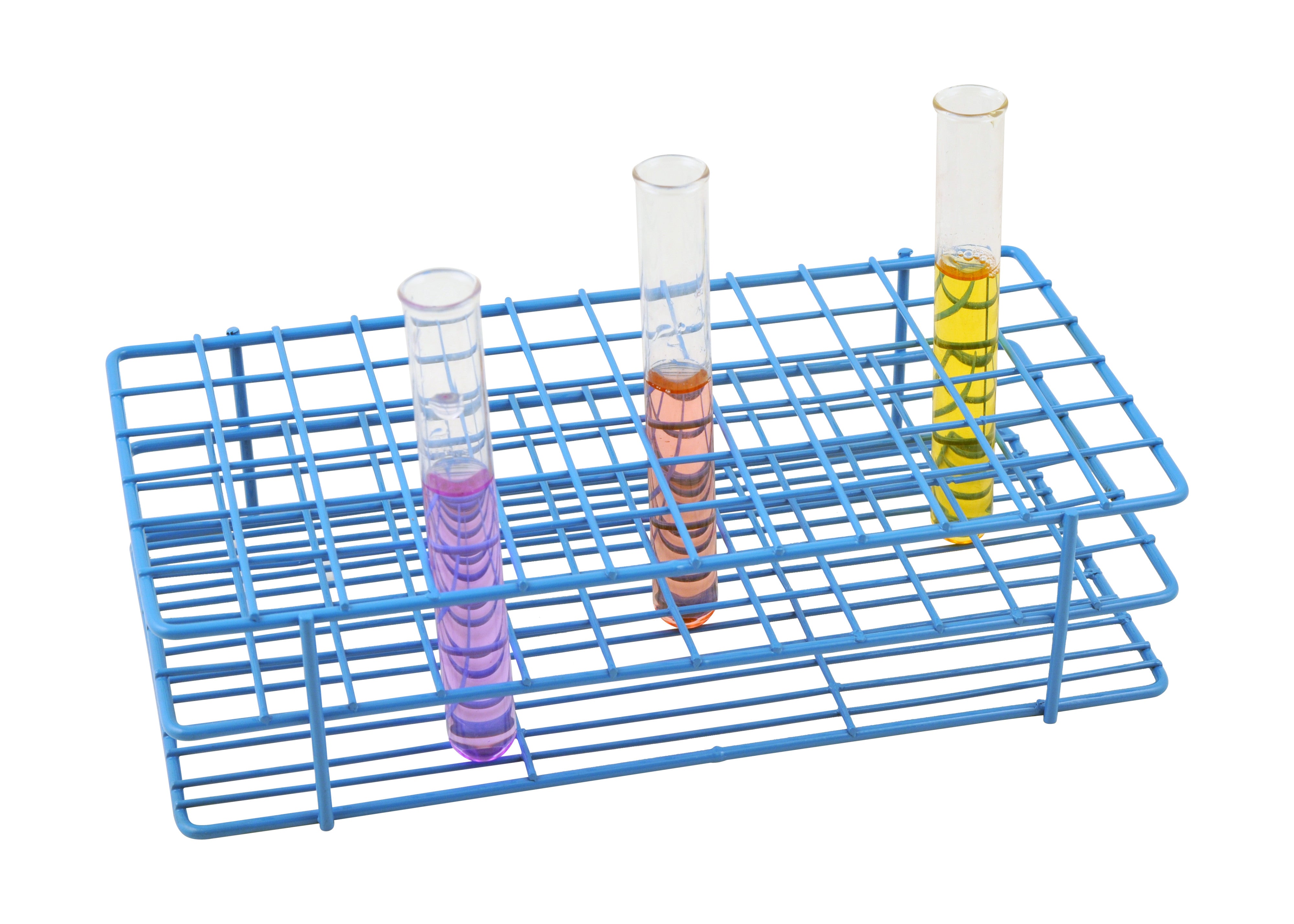 Blue Epoxy Coated Steel Wire Test Tube Rack, 72 Tubes (15-16mm), 6x12 Format