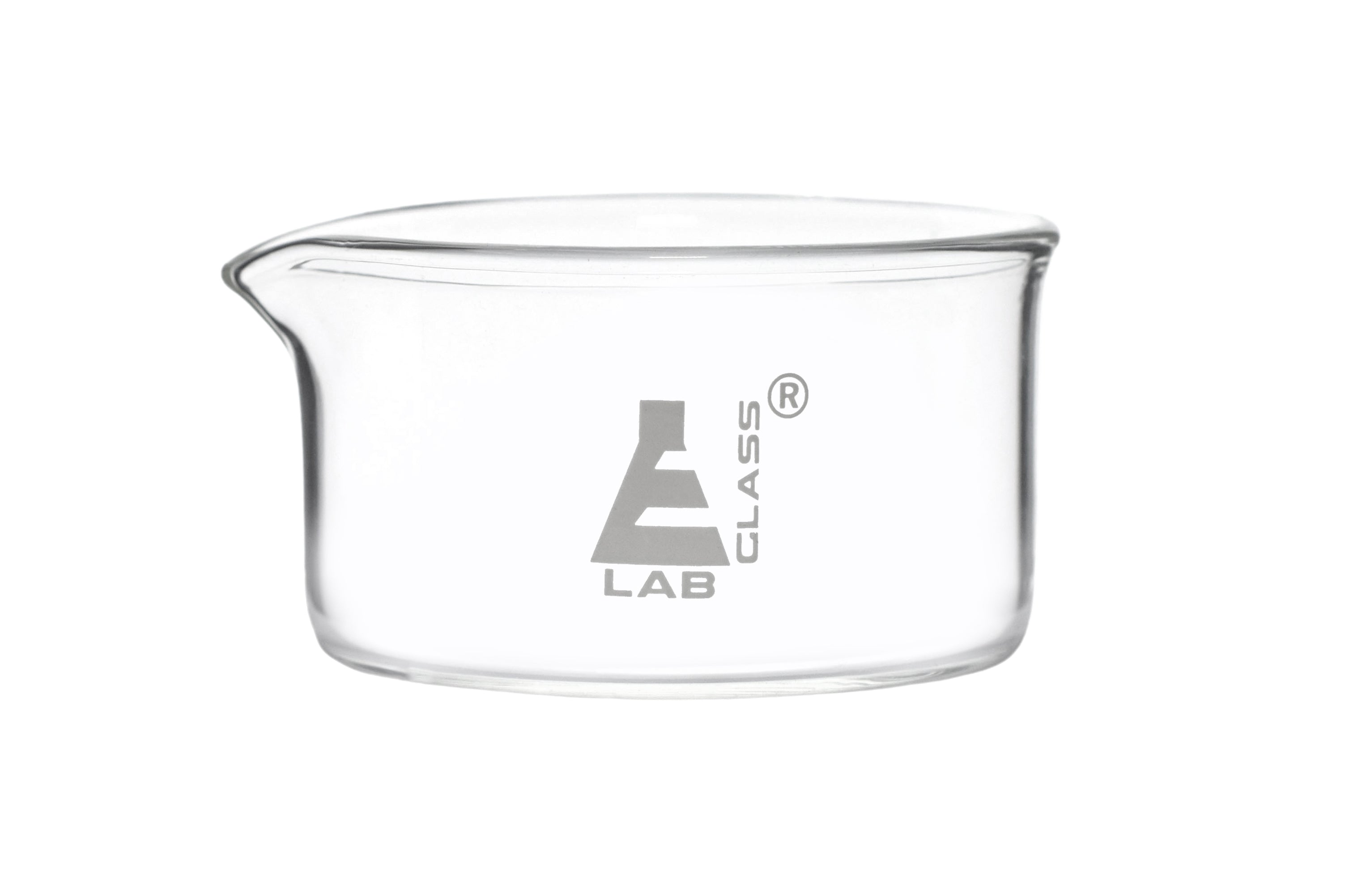 Flat Bottom Borosilicate Crystallizing Dish With Spout, 150ml, Autoclavable