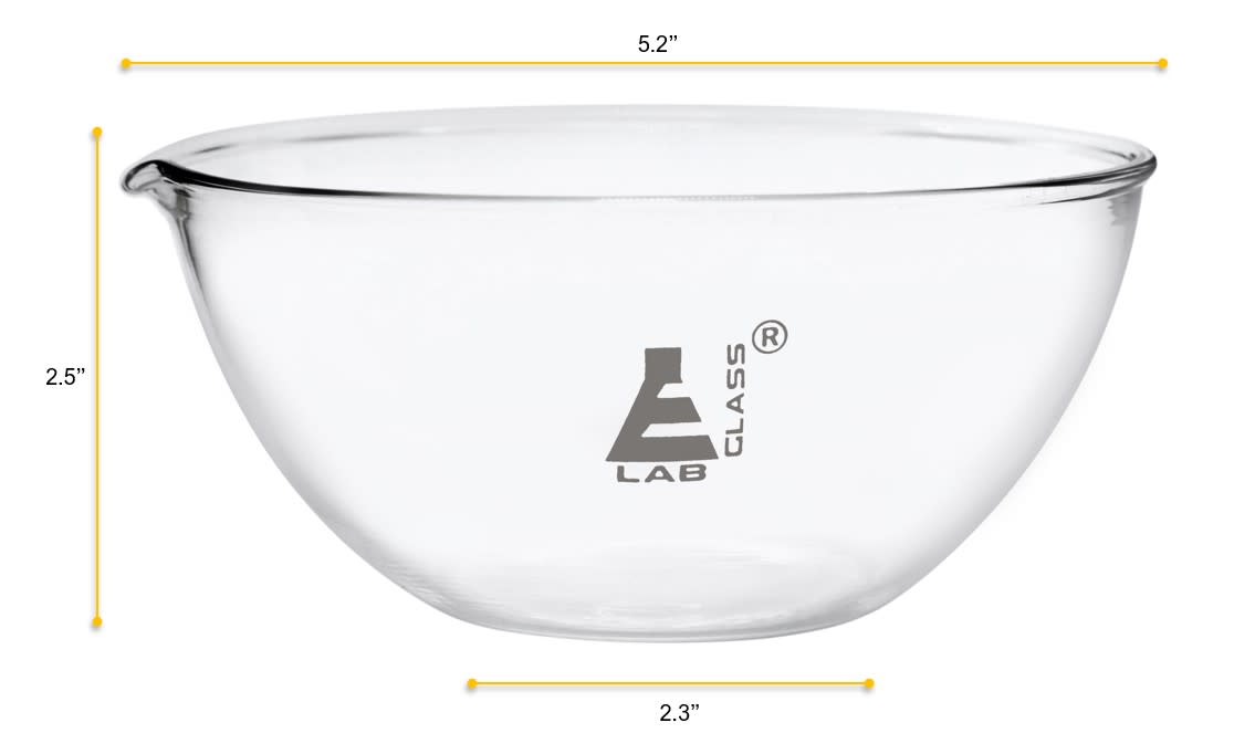 Flat Bottom Borosilicate Evaporating Dish With Spout, 500ml, Autoclavable