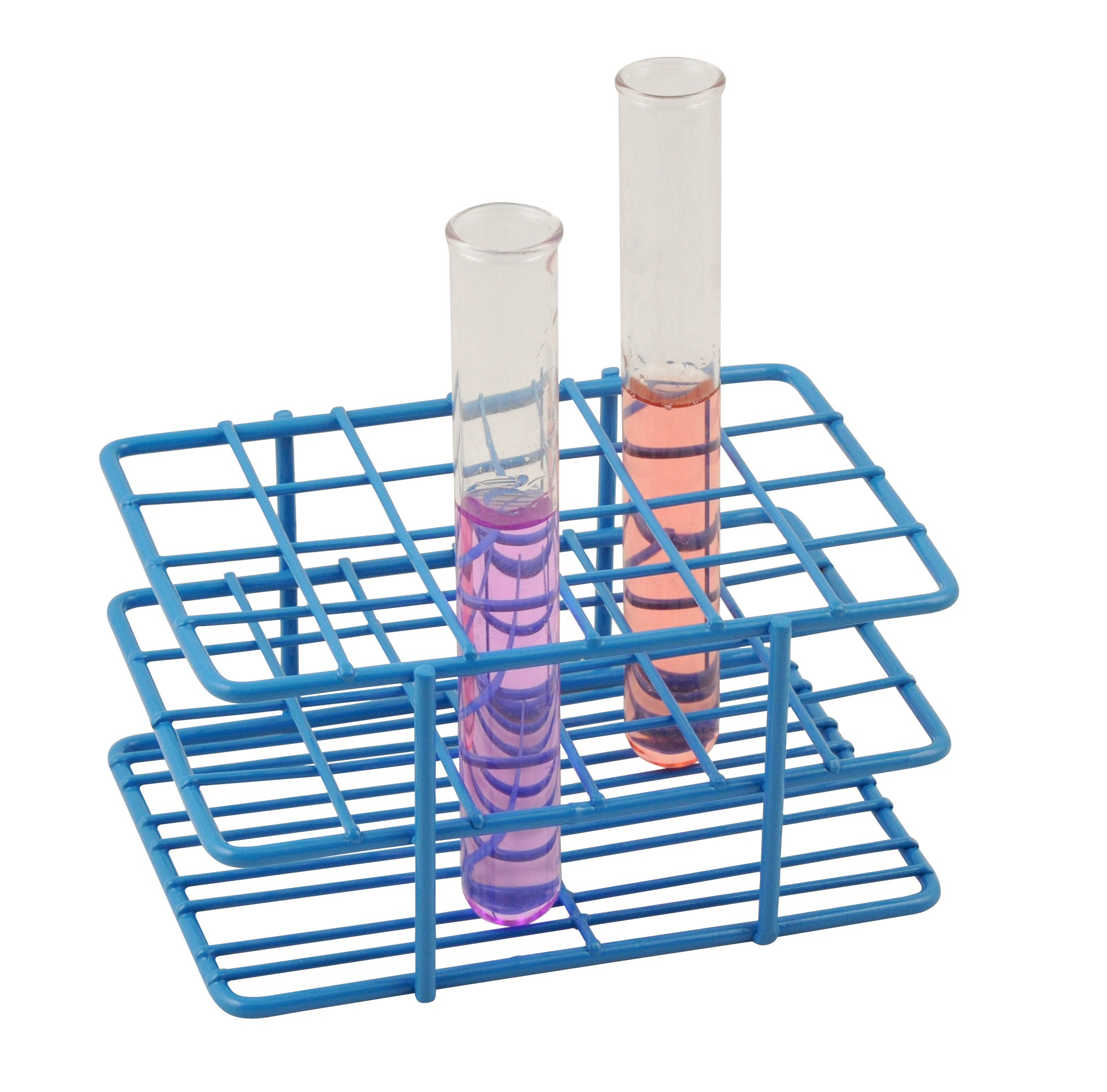 Blue Epoxy Coated Steel Wire Test Tube Rack, 24 Tubes (15-16mm),  4 X 6 Format