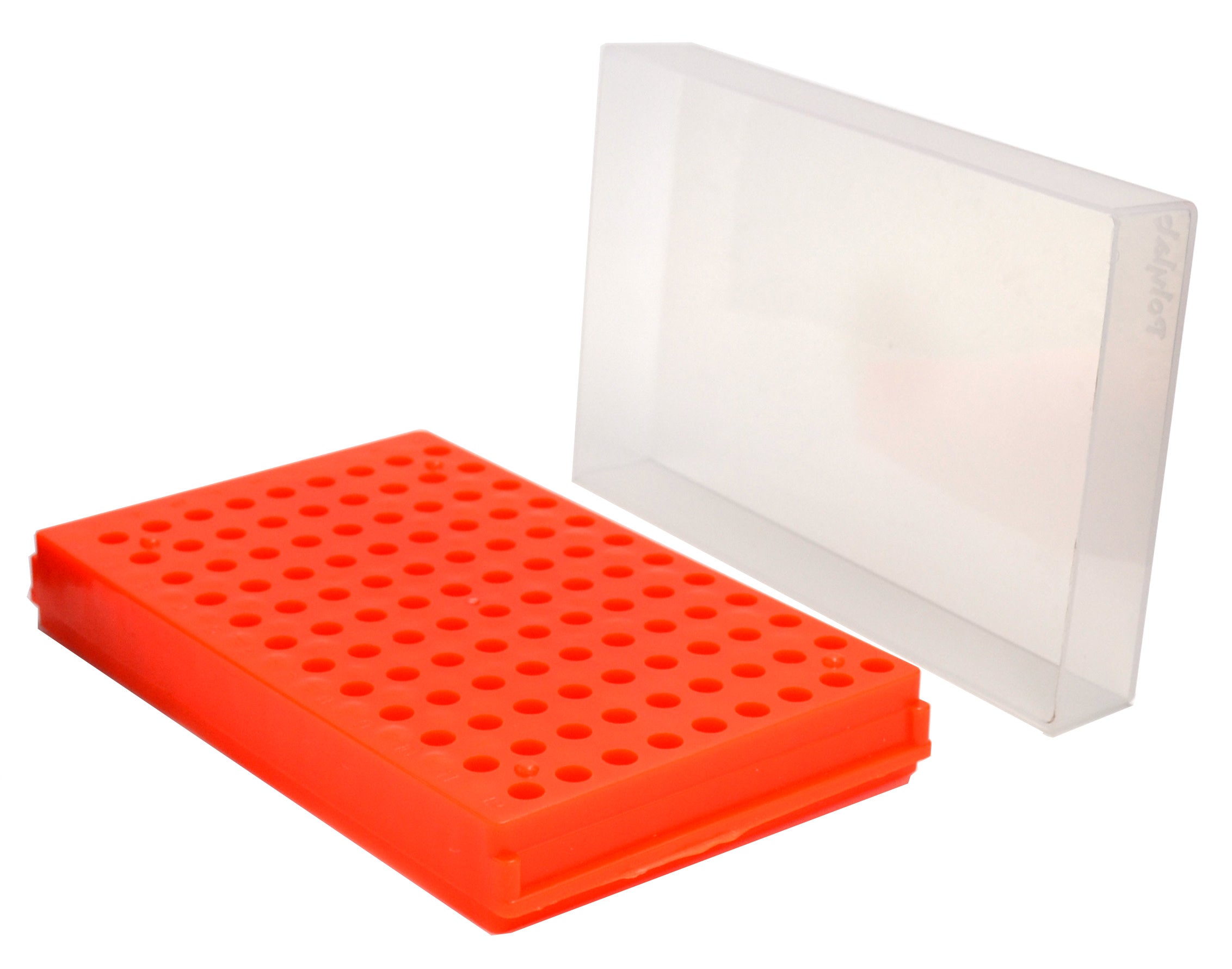 Polypropylene Dual Sided Microtube Rack with Lid, 108 Tubes (0.5ml and 1.5ml)